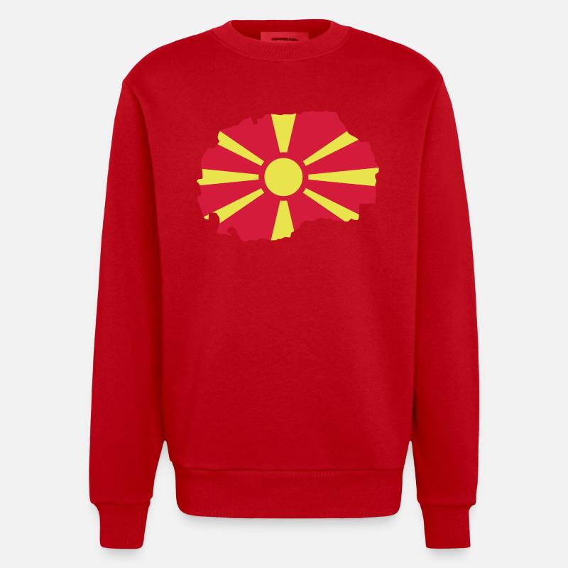Mazedonien - Heavyweight Oversized Organic Crew Neck Made in EU - Rot