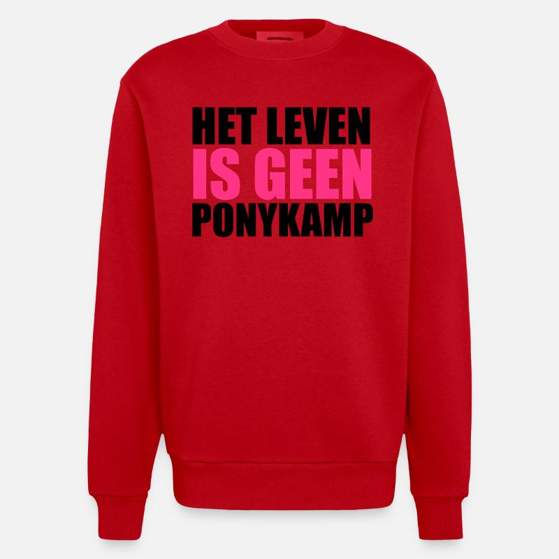 Het Leven is geen Ponykamp - Sweat bio épais oversize fabriqué en UE - rouge