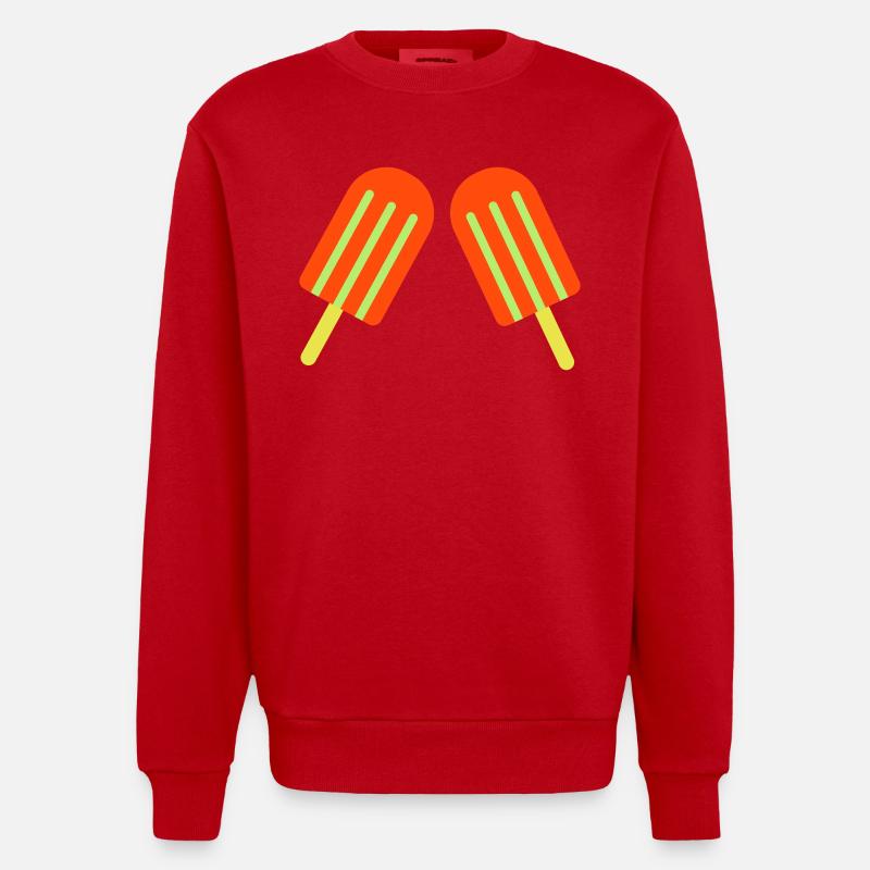 eis eiscreme 2 - Heavyweight Oversized Organic Crew Neck Made in EU - Rot