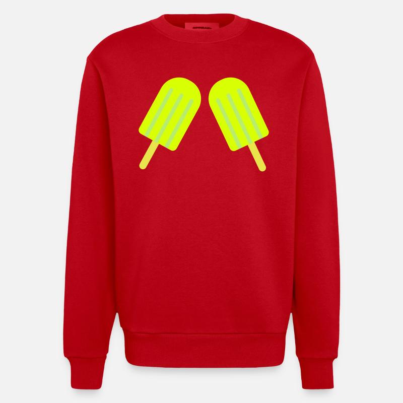 eis eiscreme 2 - Heavyweight Oversized Organic Crew Neck Made in EU - Rot