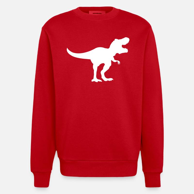 Dinosaure Trex - Sweat bio épais oversize fabriqué en UE - rouge