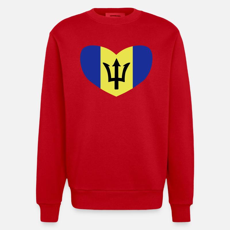 Ich liebe Barbados - Heavyweight Oversized Organic Crew Neck Made in EU - Rot