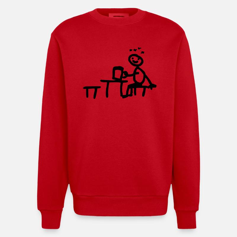 snafu im biergarten - Heavyweight Oversized Organic Crew Neck Made in EU - Rot