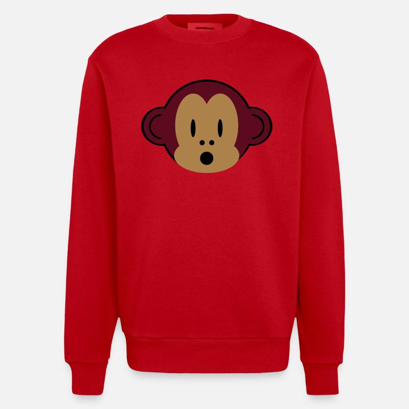affe monkey - Heavyweight Oversized Organic Crew Neck Made in EU - Rot