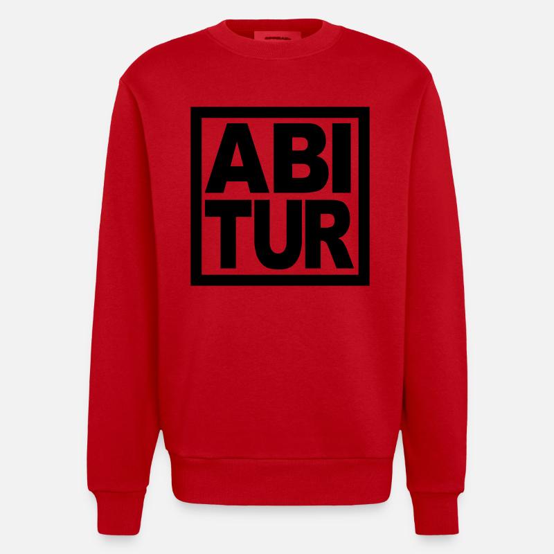 Abitur Abschluss - Heavyweight Oversized Organic Crew Neck Made in EU - Rot