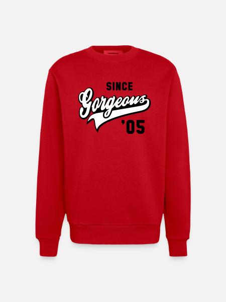 Superbe DEPUIS 2005 - Anniversaire - Sweat bio épais oversize fabriqué en UE - rouge