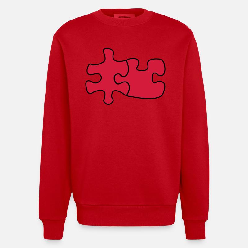puzzle1 - Heavyweight Oversized Organic Crew Neck Made in EU - Rot