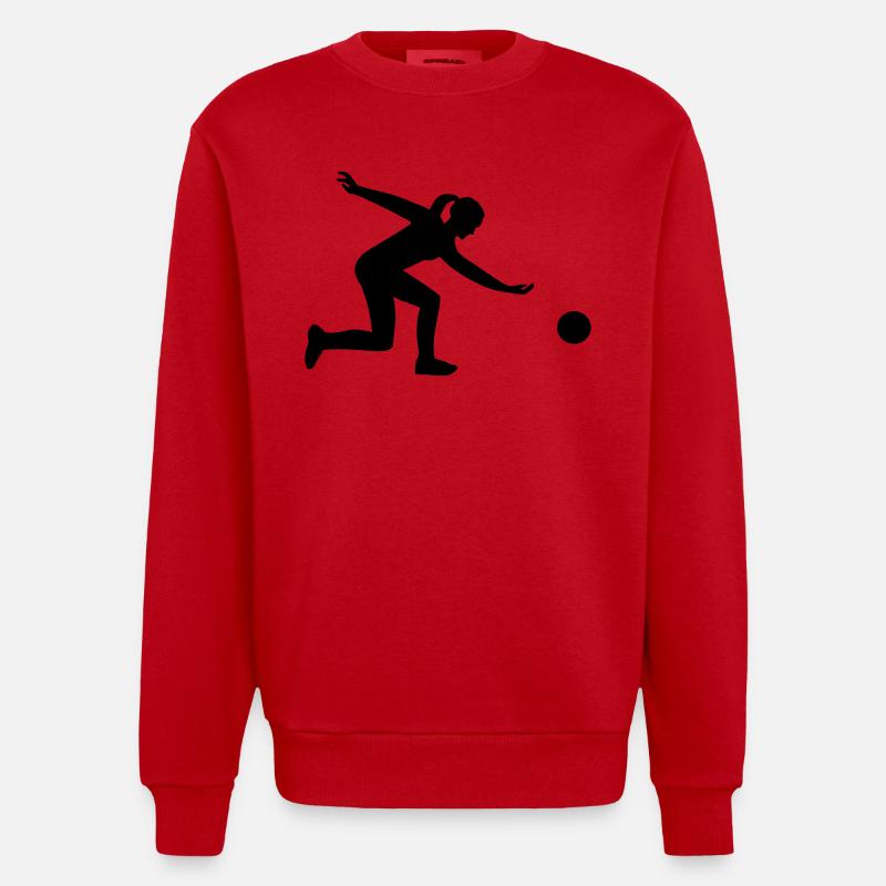 Bowling - Heavyweight Oversized Organic Crew Neck Made in EU - red