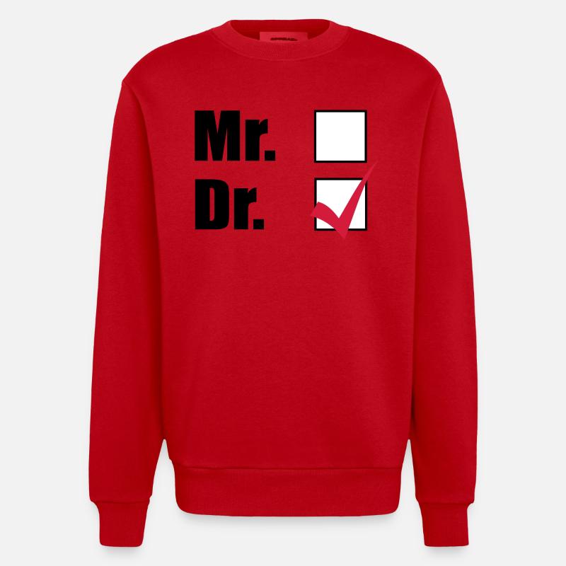 Doktortitel - Heavyweight Oversized Organic Crew Neck Made in EU - Rot