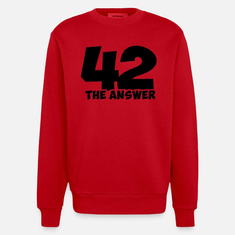 the answer 42 - Heavyweight Oversized Organic Crew Neck Made in EU - Rot