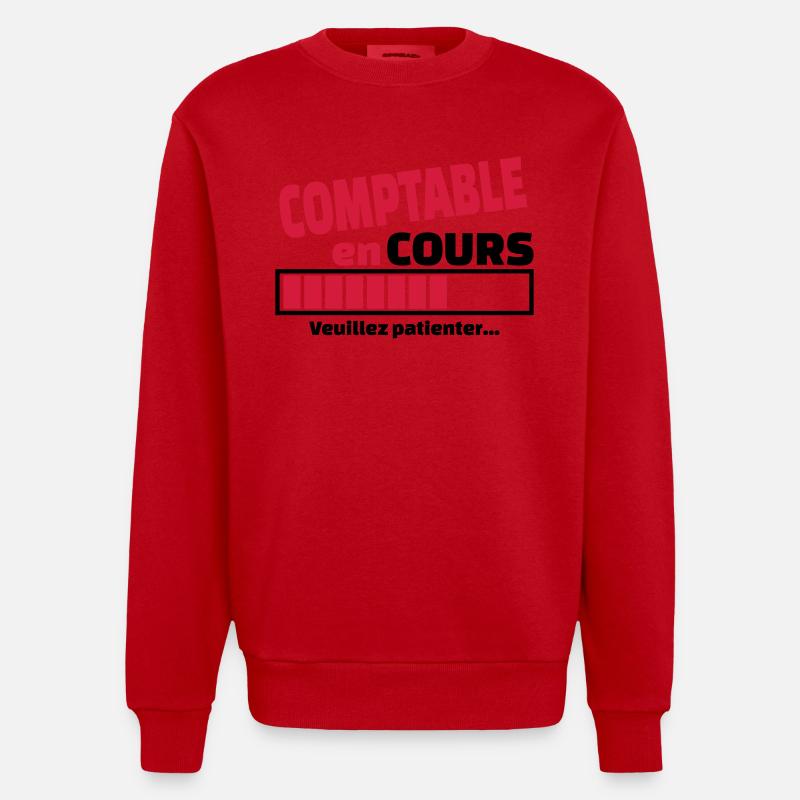 comptable en cours - Sweat bio épais oversize fabriqué en UE - rouge