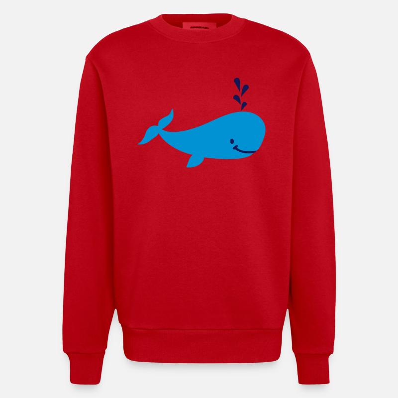 Wal - Heavyweight Oversized Organic Crew Neck Made in EU - Rot
