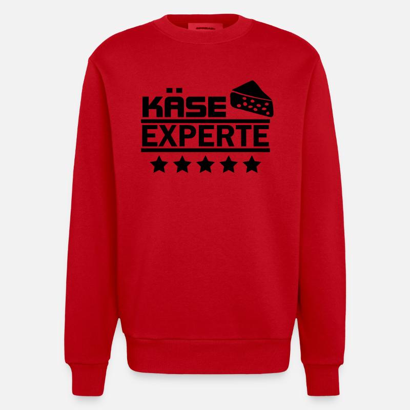 käse experte - Heavyweight Oversized Organic Crew Neck Made in EU - Rot