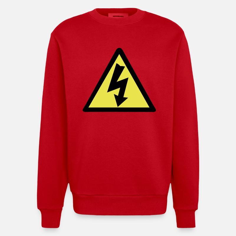Strom Warnung - Heavyweight Oversized Organic Crew Neck Made in EU - Rot