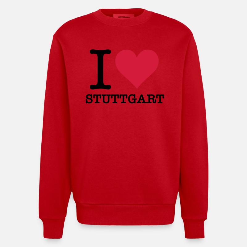 Ich liebe Stuttgart - Heavyweight Oversized Organic Crew Neck Made in EU - Rot