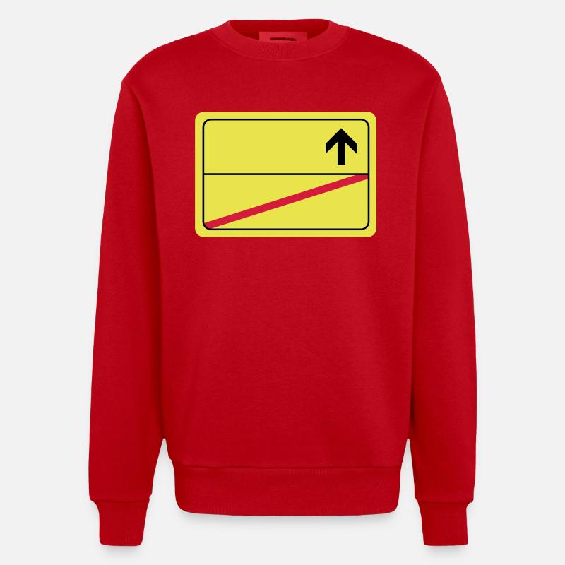 leeres Ortsschild - Sweat bio épais oversize fabriqué en UE - rouge