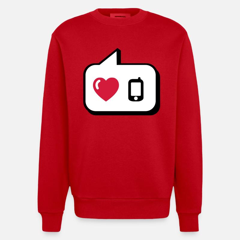 Ballon j'aime le téléphone - Sweat bio épais oversize fabriqué en UE - rouge