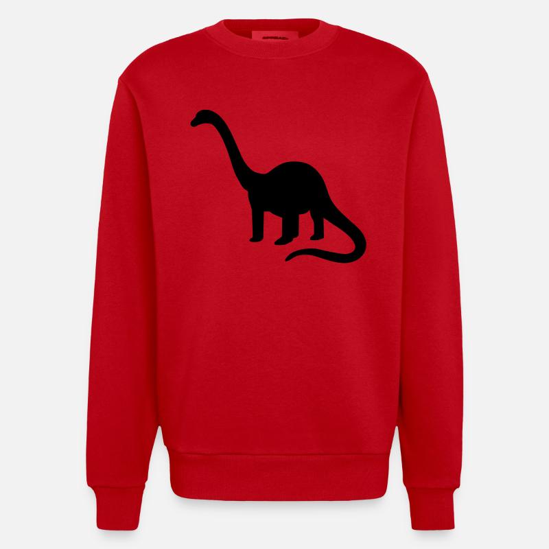 Dinosaurier - Heavyweight Oversized Organic Crew Neck Made in EU - Rot