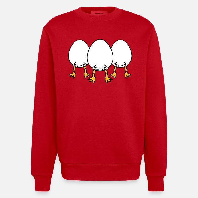 Chick In Egg Crew - Sweat bio épais oversize fabriqué en UE - rouge