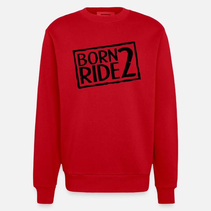 Born 2 Ride - Sweat bio épais oversize fabriqué en UE - rouge