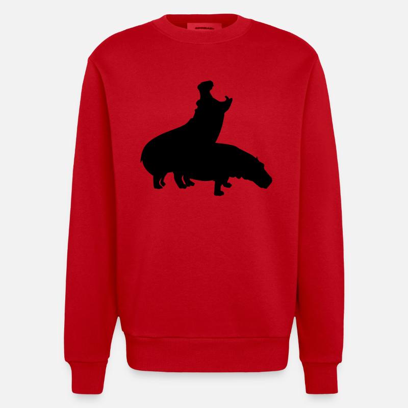Nilpferd - Heavyweight Oversized Organic Crew Neck Made in EU - Rot
