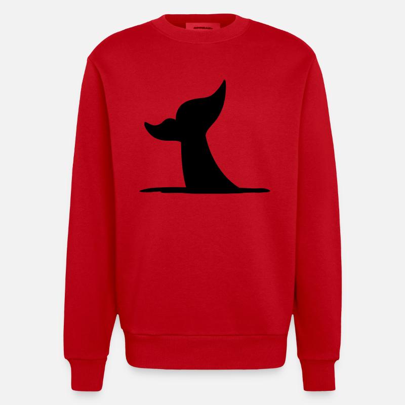 Wal - Heavyweight Oversized Organic Crew Neck Made in EU - Rot