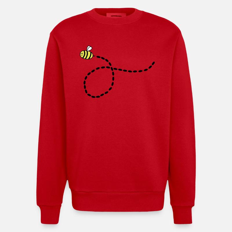 bee_01 - Sweat bio épais oversize fabriqué en UE - rouge