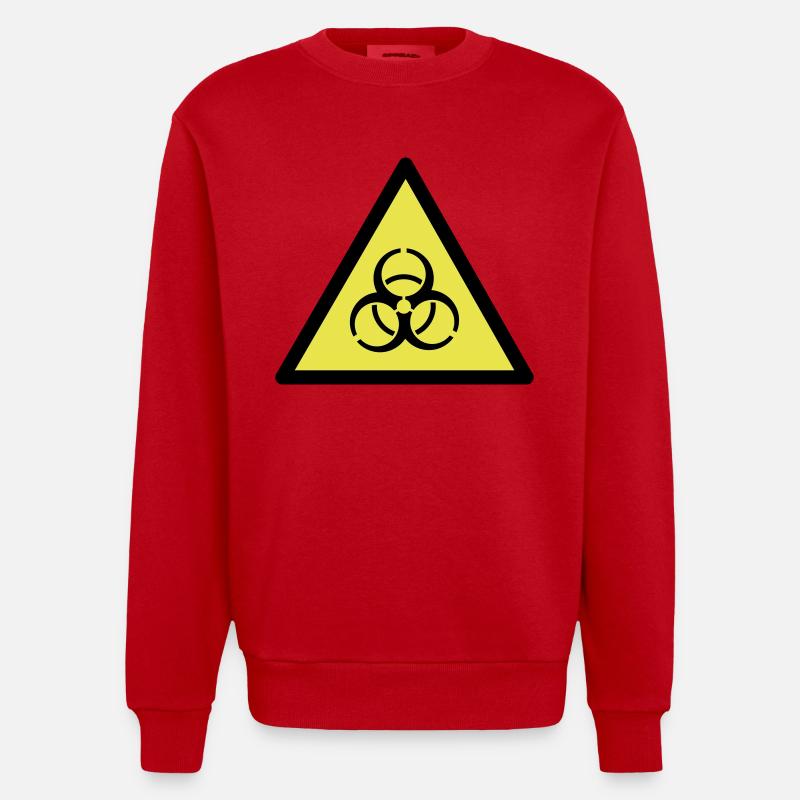 Warnung vor Biogefährung - Heavyweight Oversized Organic Crew Neck Made in EU - Rot