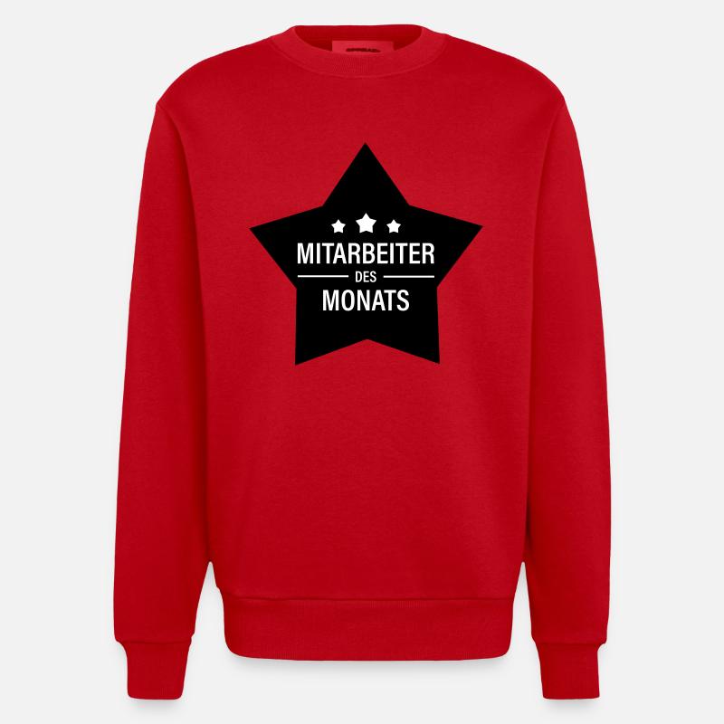 Mitarbeiter des Monats - Heavyweight Oversized Organic Crew Neck Made in EU - Rot