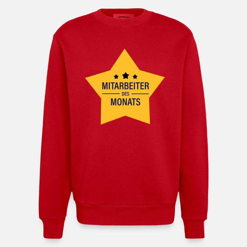 Mitarbeiter des Monats - Heavyweight Oversized Organic Crew Neck Made in EU - Rot