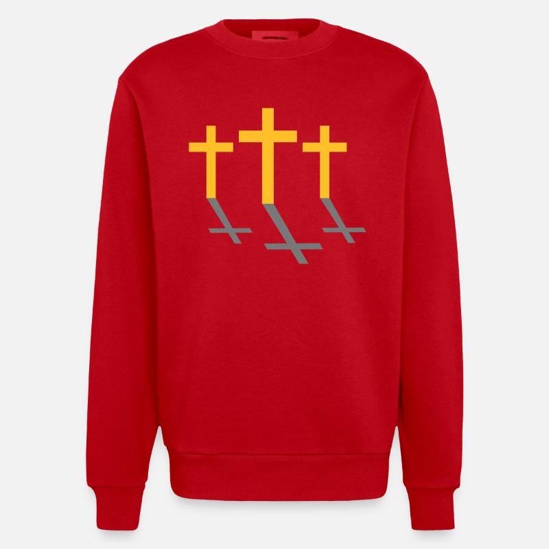 Trois Croix - Sweat bio épais oversize fabriqué en UE - rouge