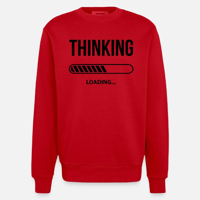 Thinking Loading - Heavyweight Oversized Organic Crew Neck Made in EU - red