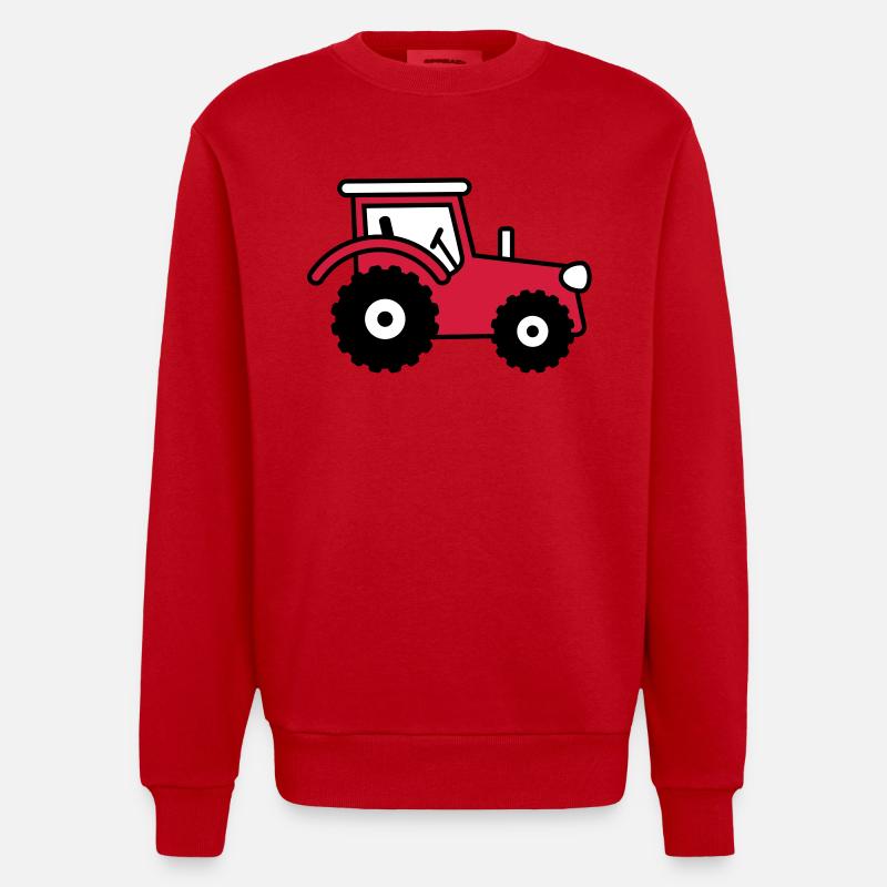 tractor - Sweat bio épais oversize fabriqué en UE - rouge