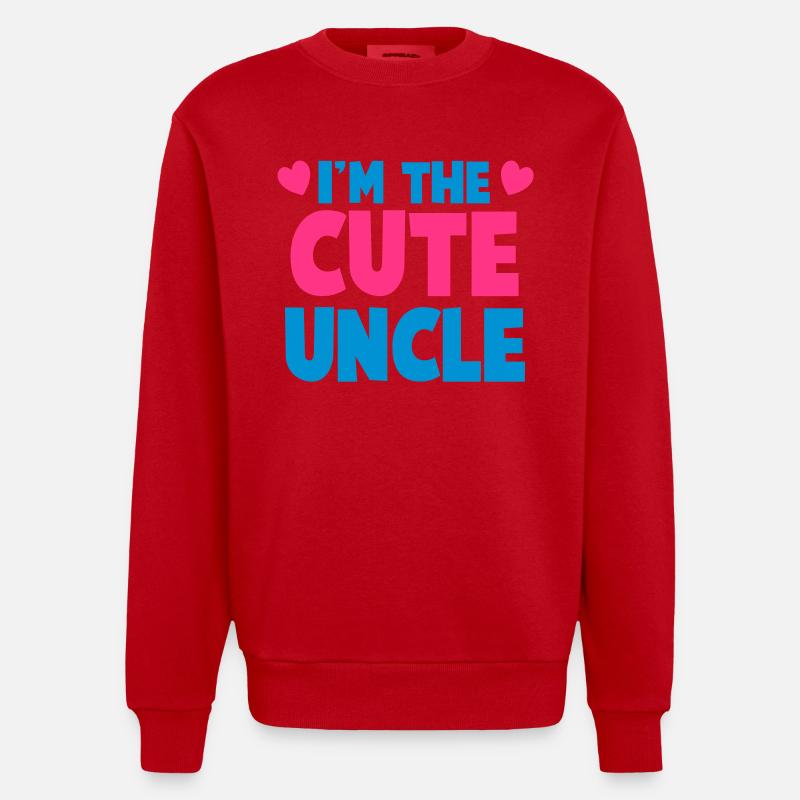 Ich bin der nette Onkel! - Heavyweight Oversized Organic Crew Neck Made in EU - Rot
