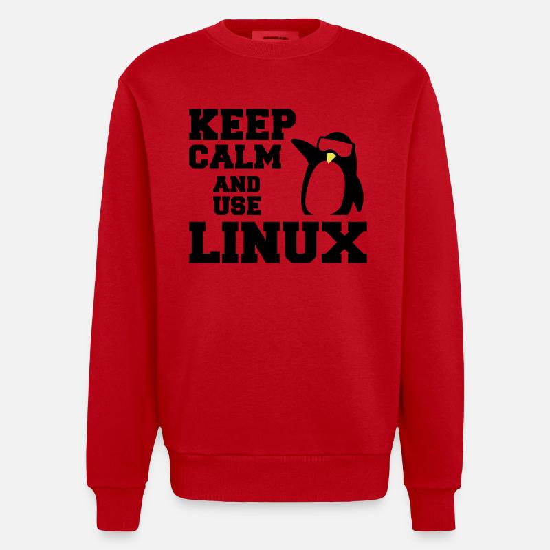 garder utilisation calme linux - Sweat bio épais oversize fabriqué en UE - rouge