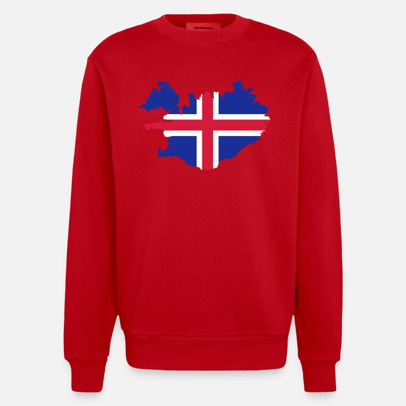 Island - Heavyweight Oversized Organic Crew Neck Made in EU - Rot