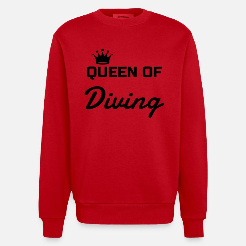 Plongée Sous-Marine / Plongeur / Diver / Natation - Sweat bio épais oversize fabriqué en UE - rouge