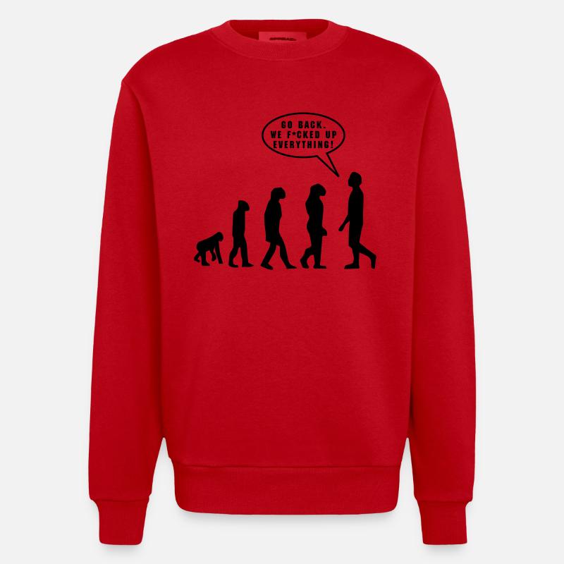 Evolution - Heavyweight Oversized Organic Crew Neck Made in EU - red