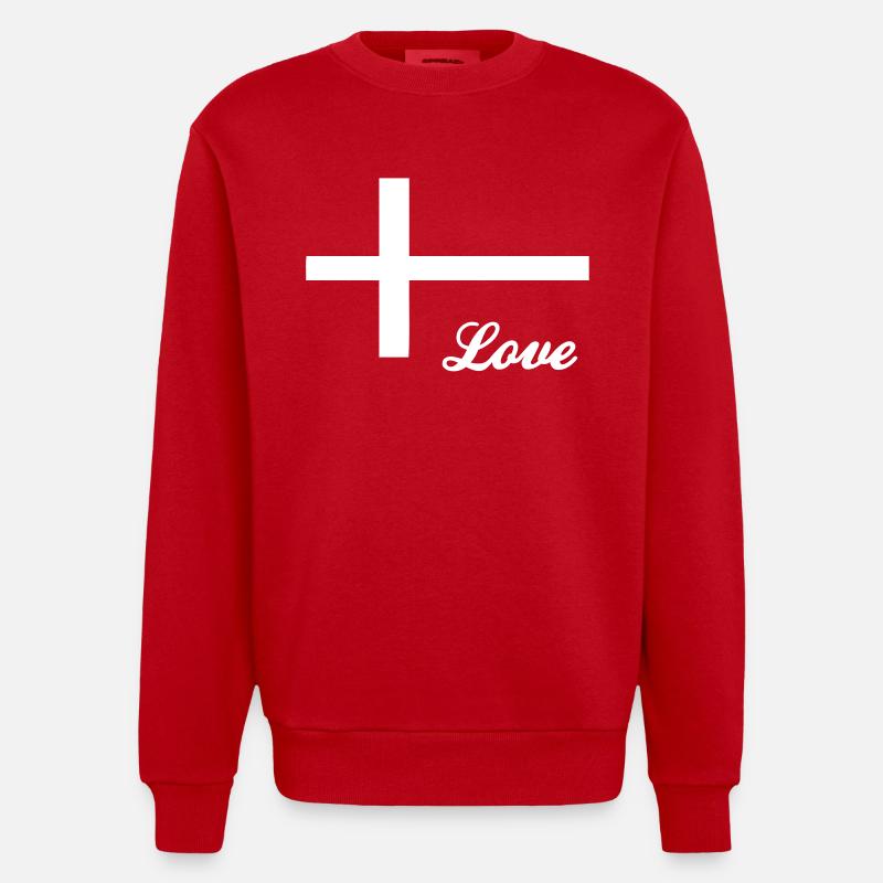 Amour Danemark Danmark Danemark - Sweat bio épais oversize fabriqué en UE - rouge