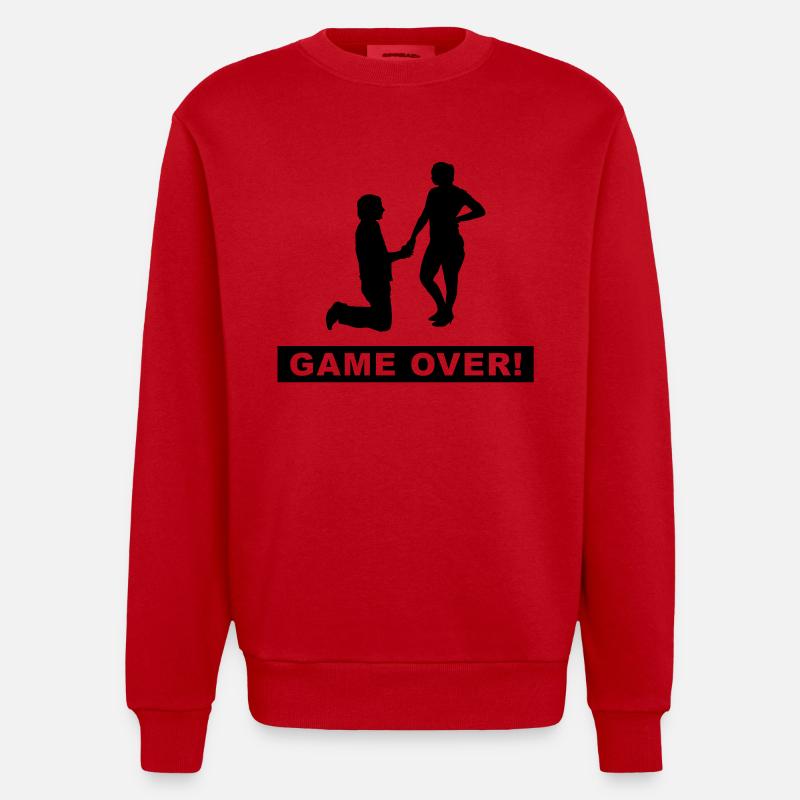 bachelor bachelorette - Heavyweight Oversized Organic Crew Neck Made in EU - Rot