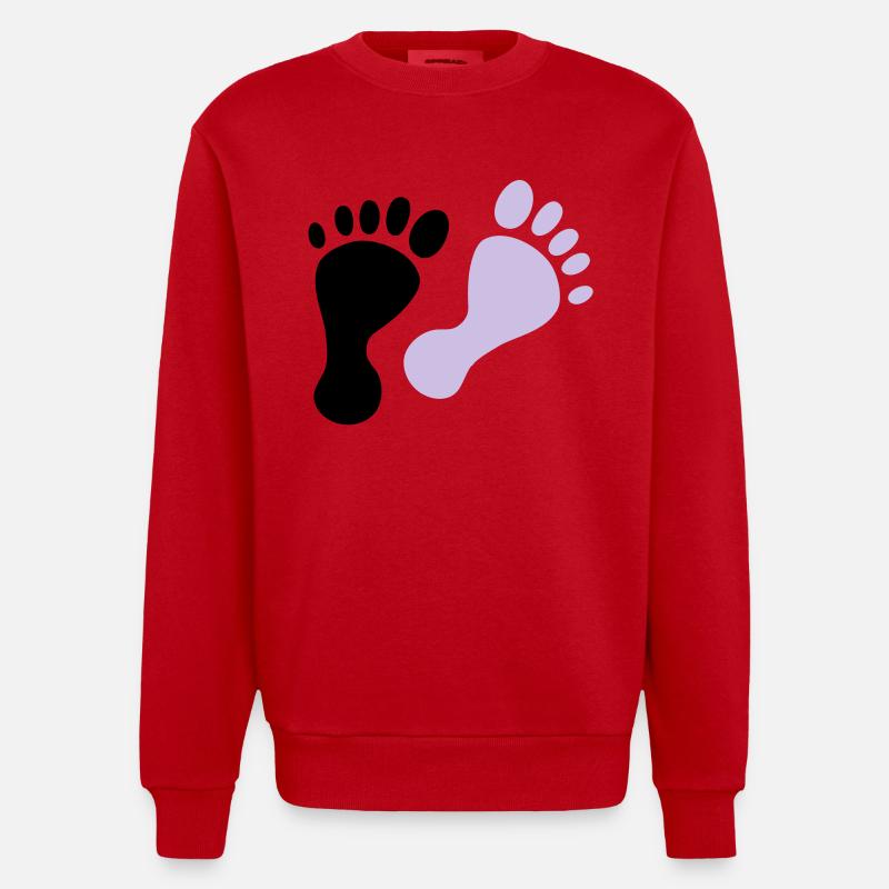 füße - Heavyweight Oversized Organic Crew Neck Made in EU - Rot