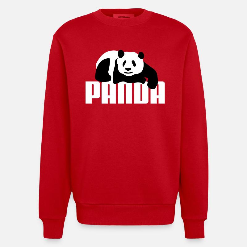 Pandabär - Heavyweight Oversized Organic Crew Neck Made in EU - Rot