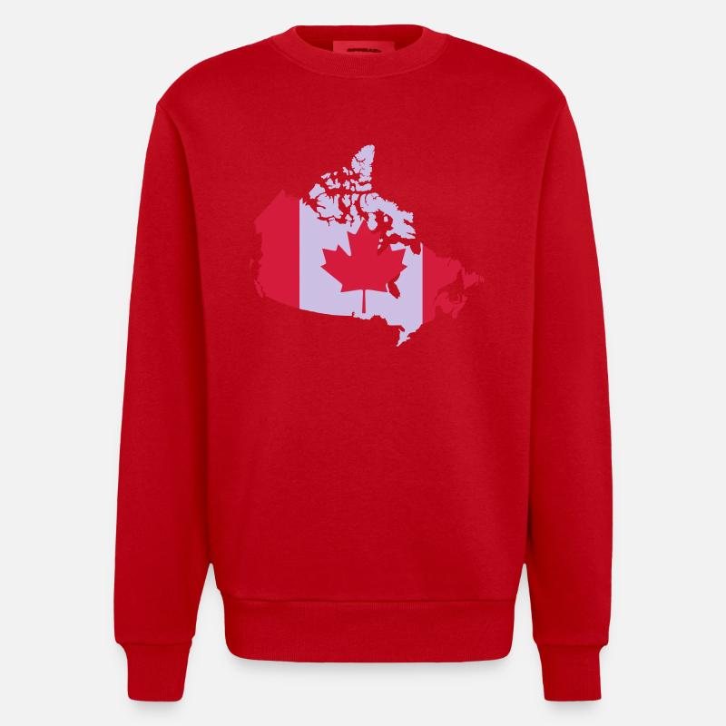 Kanada, Canada - Heavyweight Oversized Organic Crew Neck Made in EU - Rot