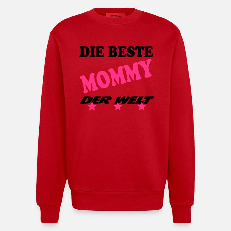 DER BESTE MOMMY - Sweat bio épais oversize fabriqué en UE - rouge