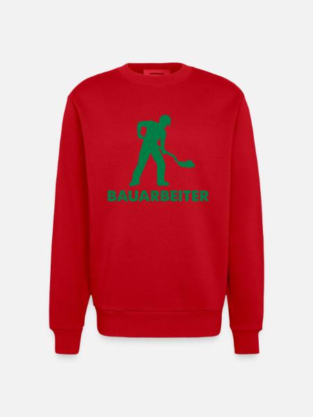 bauarbeiter baustelle 1 - Heavyweight Oversized Organic Crew Neck Made in EU - Rot