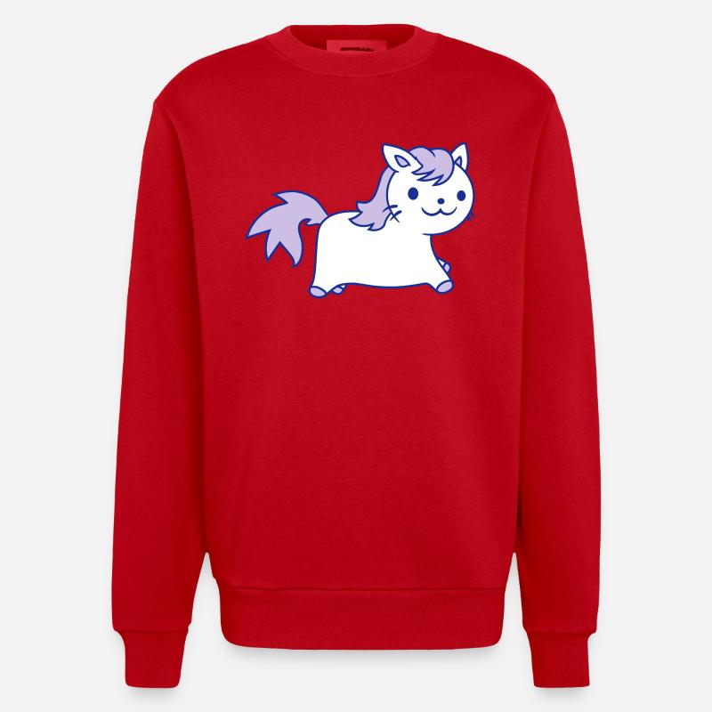 Little Pony Cat Face Équitation - Sweat bio épais oversize fabriqué en UE - rouge