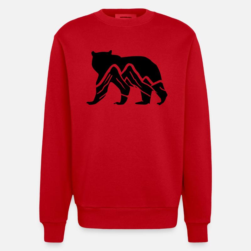 bär berge - Heavyweight Oversized Organic Crew Neck Made in EU - Rot