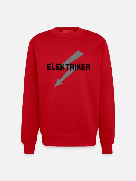 Elektriker - Heavyweight Oversized Organic Crew Neck Made in EU - Rot
