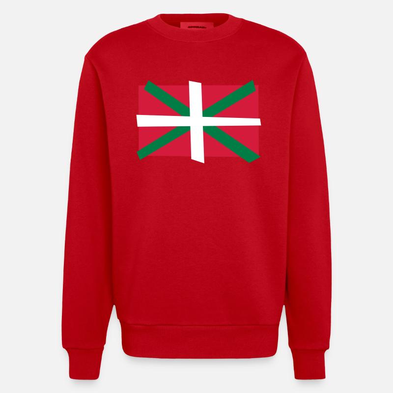 Drapeau Basque - Sweat bio épais oversize fabriqué en UE - rouge