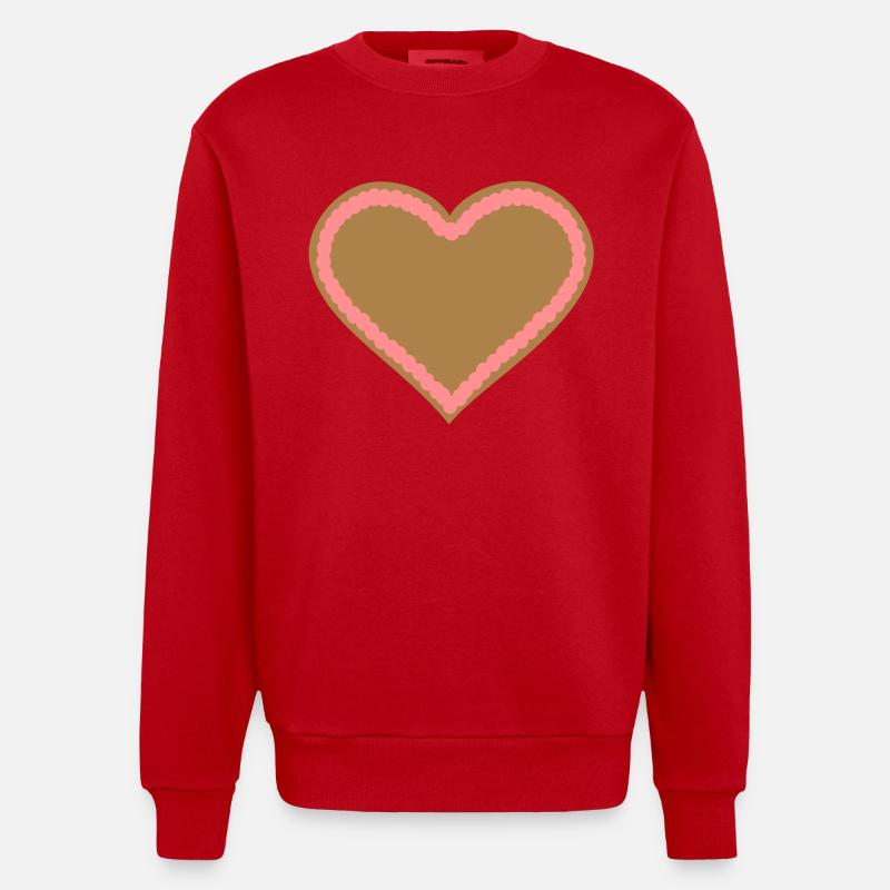 Lebkuchenherz - Heavyweight Oversized Organic Crew Neck Made in EU - Rot